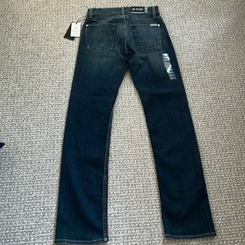 New 7 for all Mankind Jeans Straight Leg Blue Pants Lauderdale 28